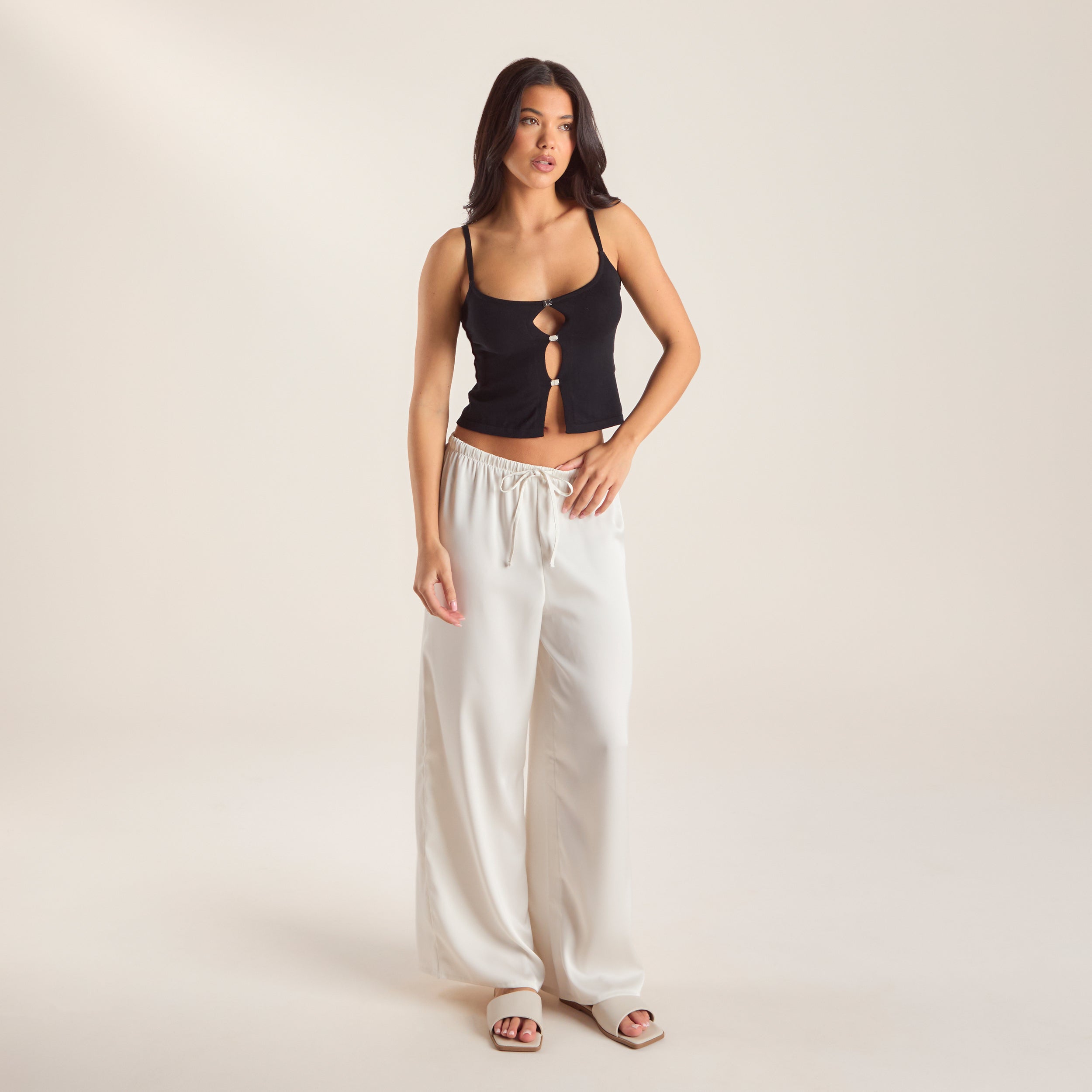Knitted Cami Top - Black