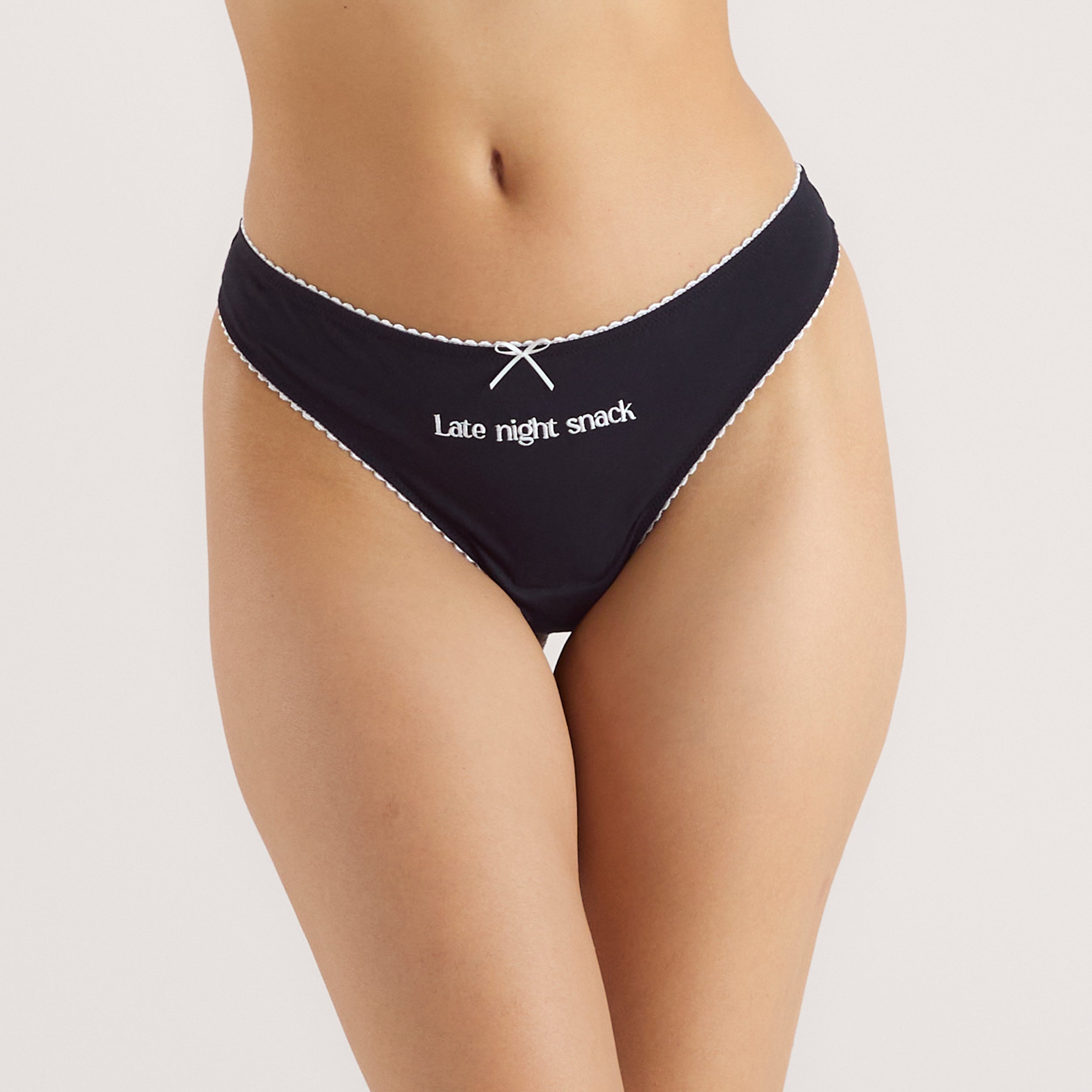 'Late Night Snack' Thong - Black