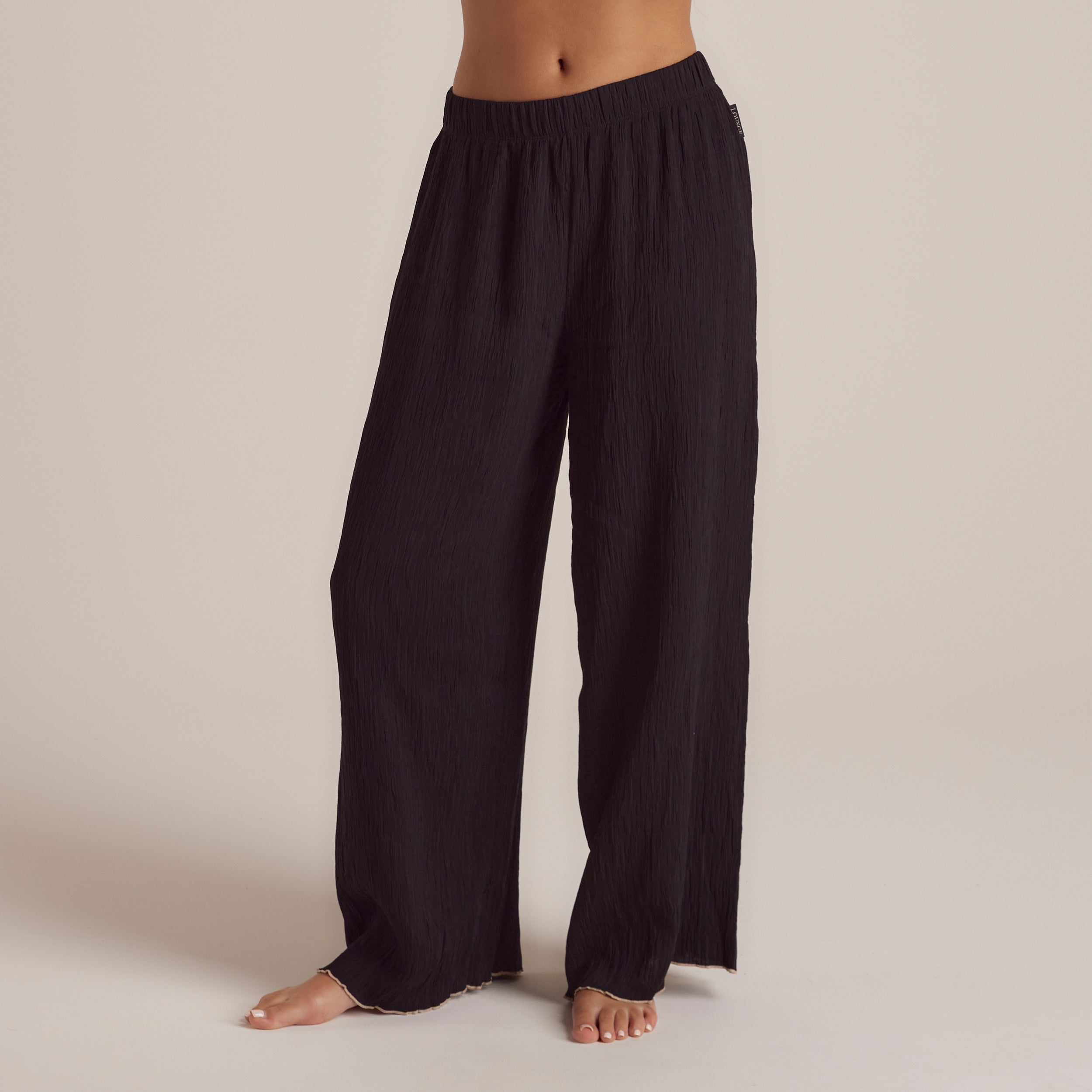 Crinkle Pajama Pants - Black
