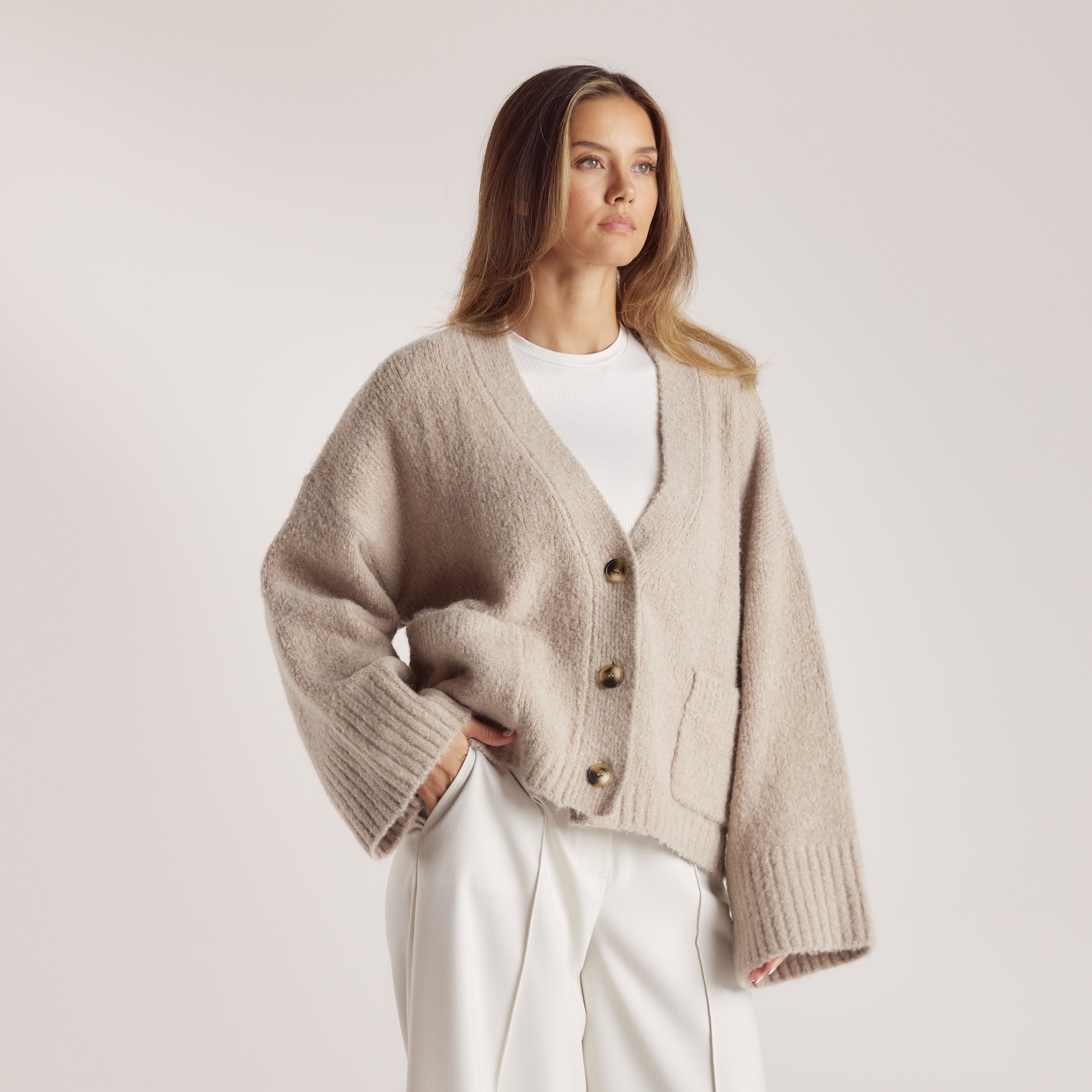 Oversized Cardigan - Bread