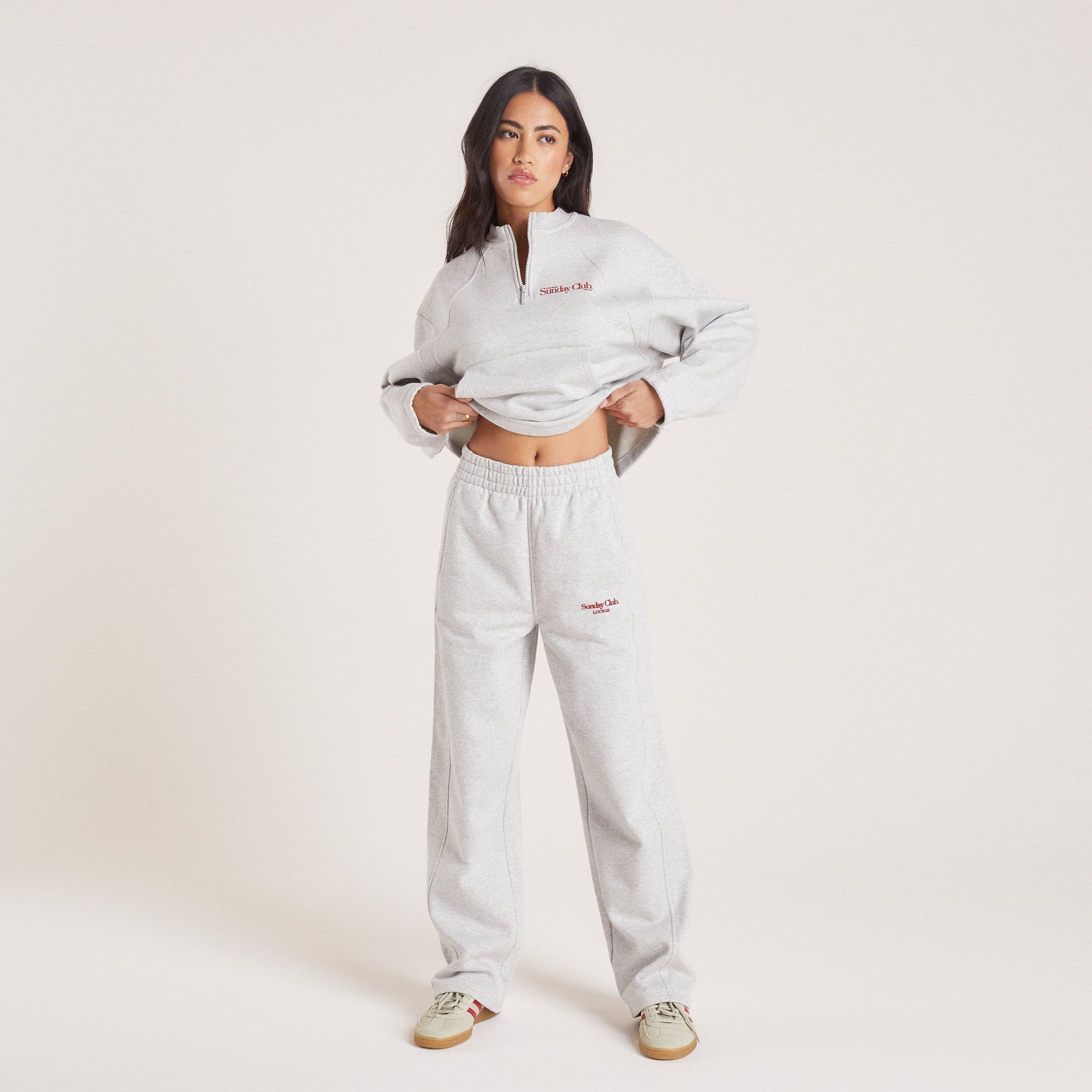 Straight Leg Sweatpants - Grey Marl