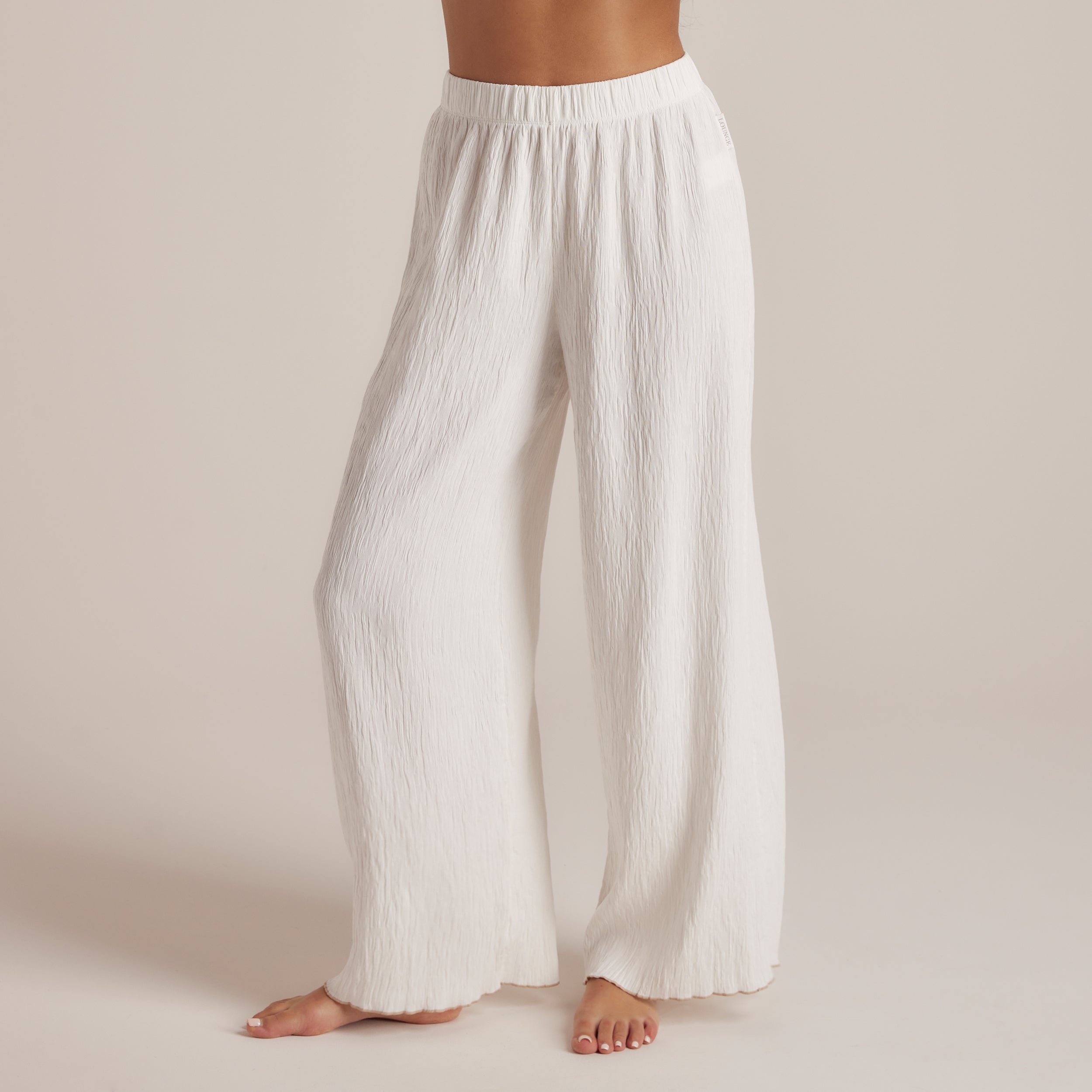 Crinkle Pajama Pants - White