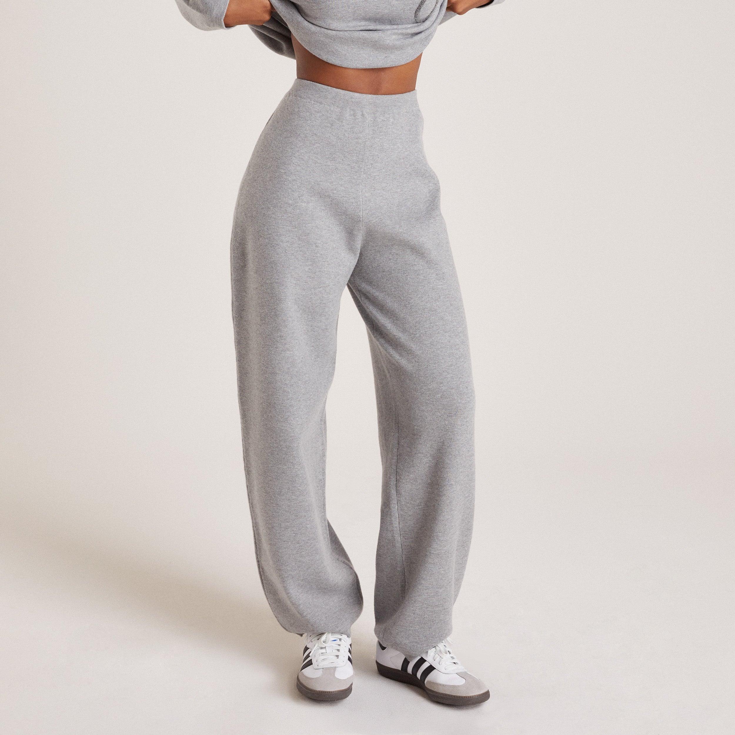 Knitted Sweatpants - Grey Marl