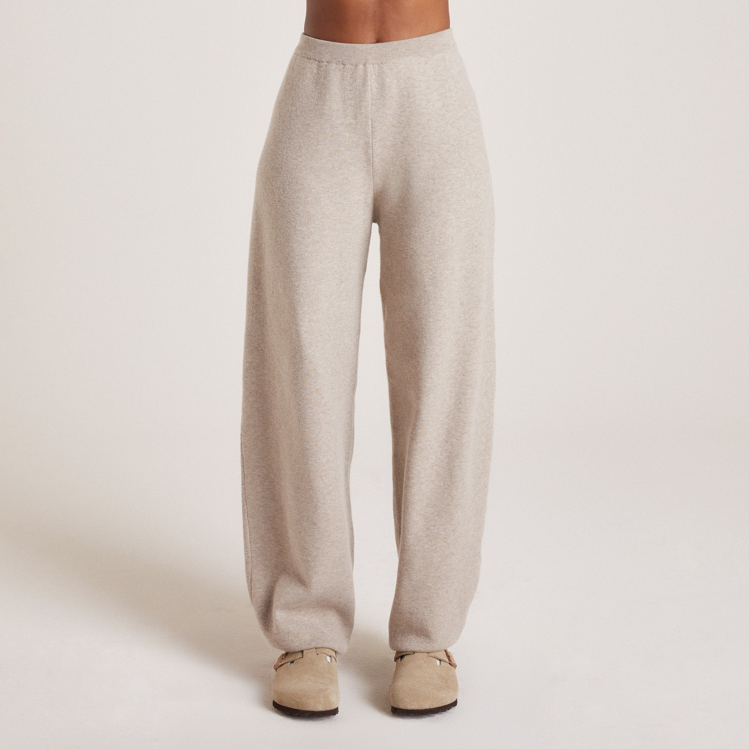 Knitted Sweatpants - Taupe Marl