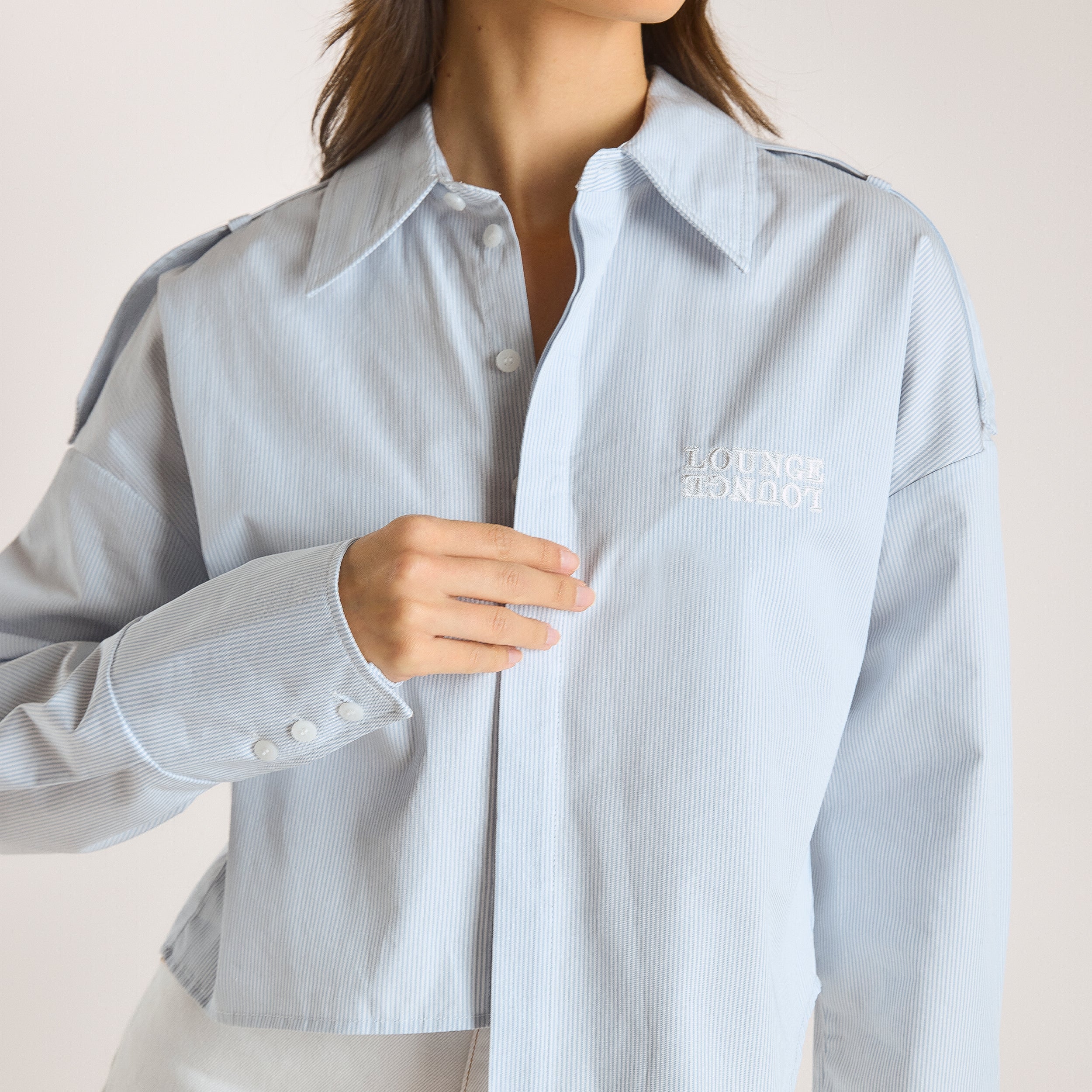 Asymmetric Shirt - Blue Stripe