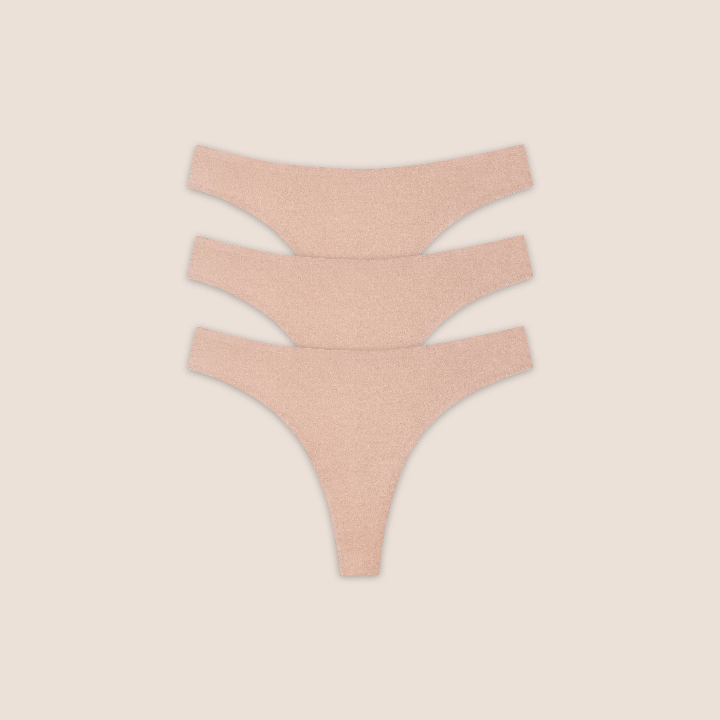 Seamless Bonded Thongs (3-Pack) - Honey